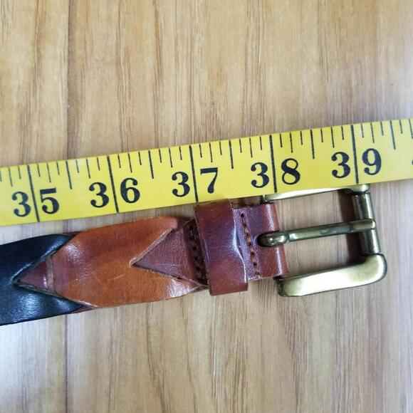 Vintage Fossil Woven Leather Chain Belt Large Multicolor Braided - Picture 8 of 10